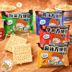 noodle shape eraser for kids | instant noodles style cute rubber erasers