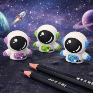cute astronaut mini pencil sharpener – space theme cartoon sharpener for kids & students