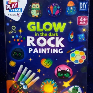 glow in the dark rock painting kit for kids | diy art & craft set with paints, gems & stickers (4+ years)