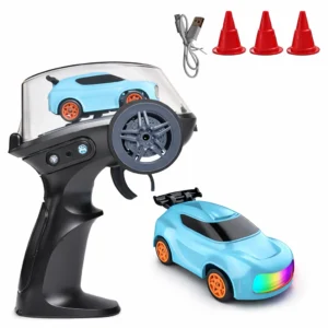 1:64 mini rc drift car with remote | 4wd high speed rechargeable toy car with type c charging