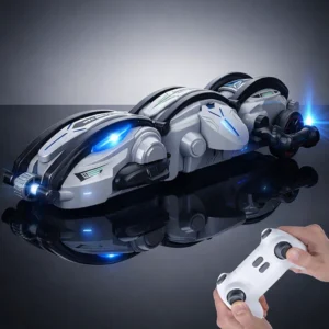 rc rolling stunt car with 360° rotation & led lights | high speed 2.4ghz remote control toy (6+ years)