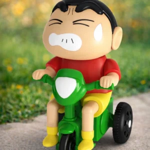 shinchan wind up tricycle toy | manual mechanical cycle moving figure for kids