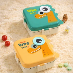 dino stainless steel kids lunch box with leakproof lid – cute bento lunch box for school (copy)