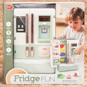 electronic refrigerator toy for kids with temperature display, smoke effect, light & music