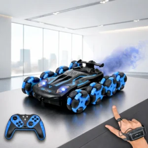 rc 8 wheel stunt car with gesture control, smoke & 360° rotation | rechargeable remote control car