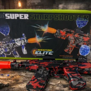 electric gel blaster gun with led light, high speed shooting & water gel bullets | rechargeable toy gun