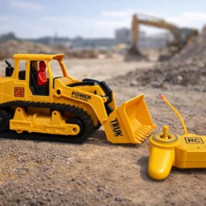rc construction bulldozer toy with remote control | working loader truck for kids