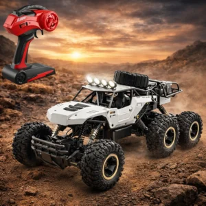 1:8 scale rc rock crawler 6 wheels 4wd off road truck | heavy duty remote control crawler for kids & adults