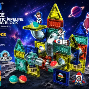 space magnetic pipeline building blocks 68 pcs diy stem marble run toy