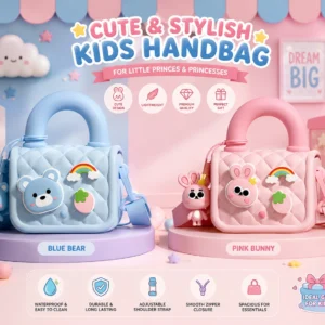 cute 3d cartoon kids mini handbag for girls, waterproof & dust proof silicone crossbody shoulder bag with adjustable strap, lightweight fashion purse for travel, parties & gifting